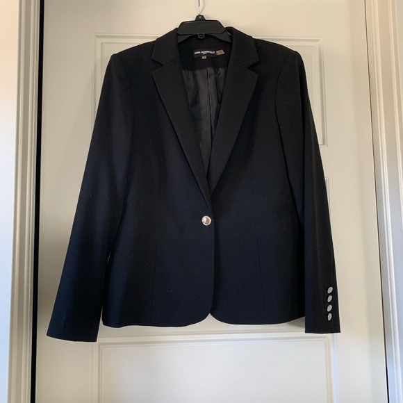 Karl Lagerfeld Jackets & Blazers - Karl Lagerfeld Black Blazer with Silver Accents